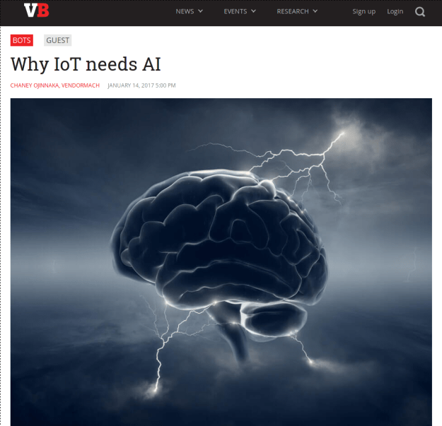 Why IoT needs AI   VentureBeat   Bots   by Chaney Ojinnaka  VendorMach.png